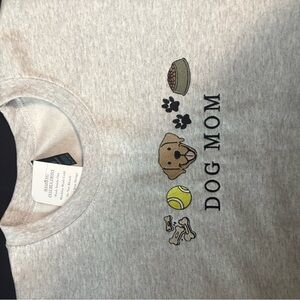 Gildan Light Gray Dog Mom Crew Neck